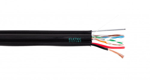 Кабель комб. UTP 5E 4x2x0.5 + 2x0.75 outdoor, с тросом, 200 м