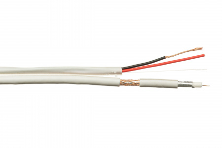 Кабель комбинированный Eletec RG59 CU+2x0.75, плоский, 200 м