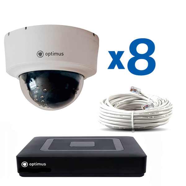 Комплект IP видеонаблюдения на 8 купольных 5Мп камеры Master-IT KIT ID508