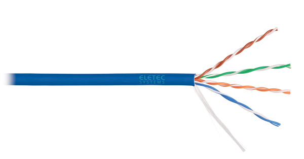 Кабель Eletec UTP 5E 4x2xAWG24, синий, 305м, медь