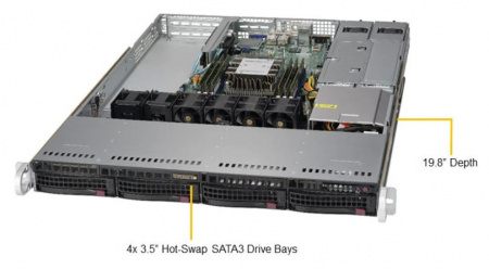 Платформа SuperMicro SYS-5019P-WTR 10G 2P 2x500W